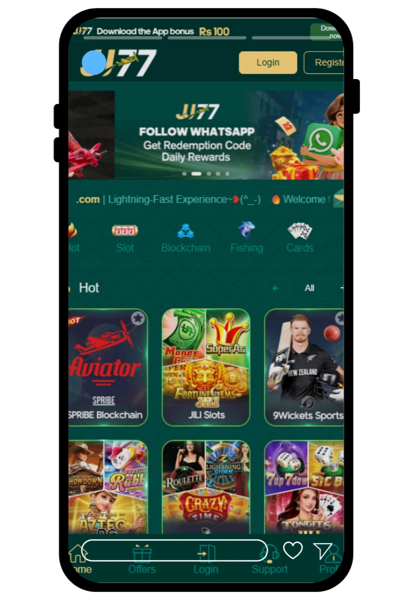 JJ77 Game interface screenshot